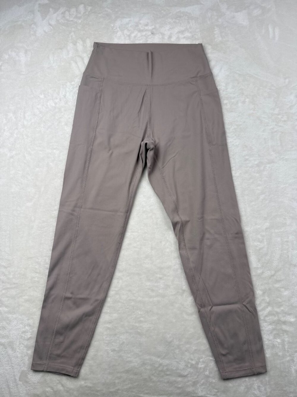 Danskin Womens High-Waisted Full-Length Leggings Large Gray Pants